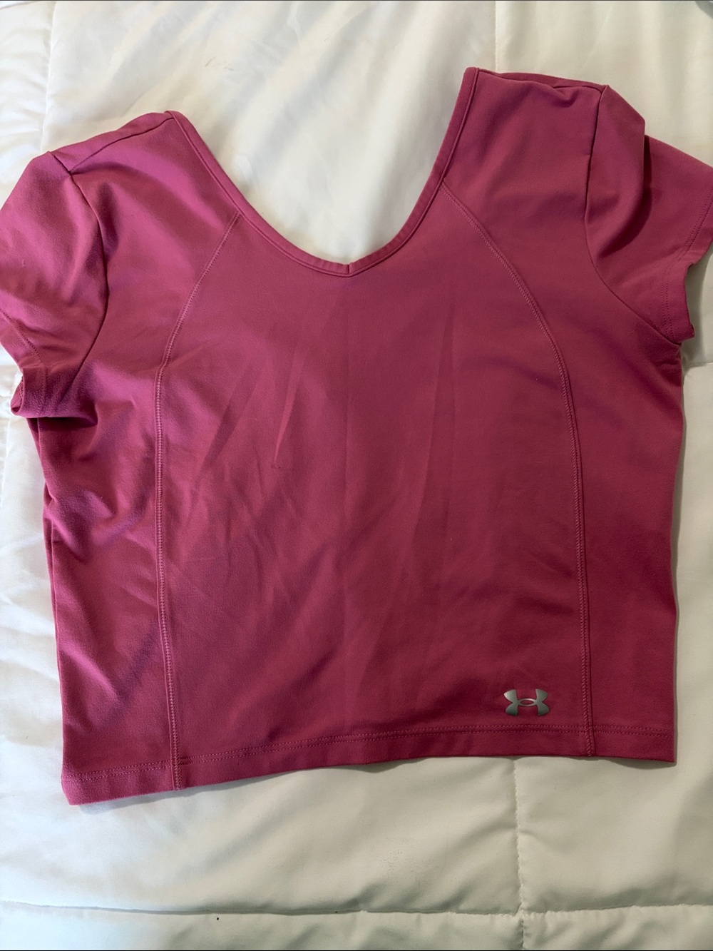 Under Armour Women's Raspberry Pink Short Sleeve Crop Top